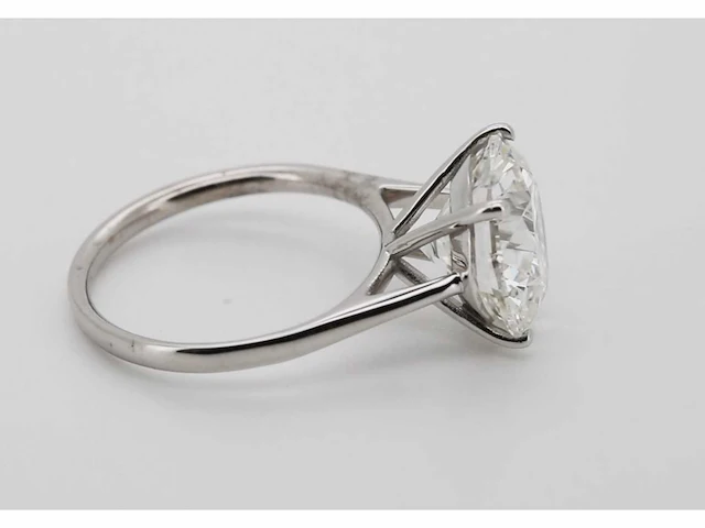 14 krt wit gouden ring met diamant 6,01 crt - afbeelding 4 van  6