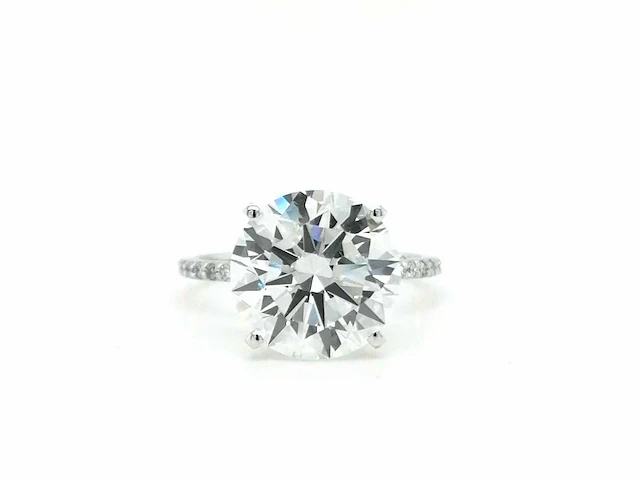 14 krt. wit gouden ring met diamant 6,22 crt. - afbeelding 6 van  12