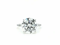 14 krt. wit gouden ring met diamant 6,22 crt. - afbeelding 6 van  12