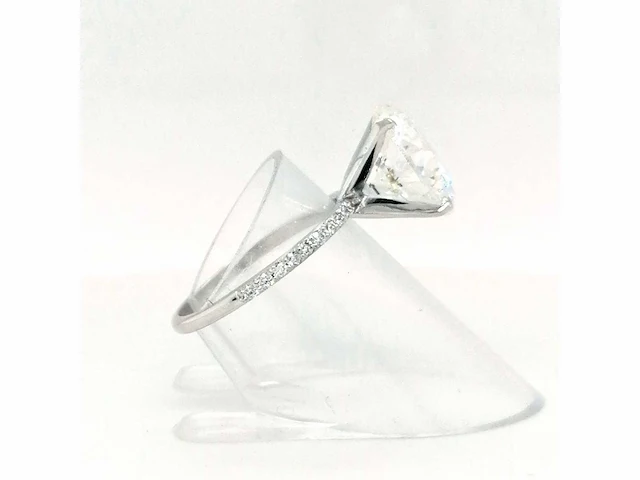 14 krt. wit gouden ring met diamant 6,22 crt. - afbeelding 7 van  12