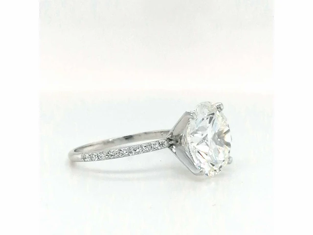 14 krt. wit gouden ring met diamant 6,22 crt. - afbeelding 2 van  12