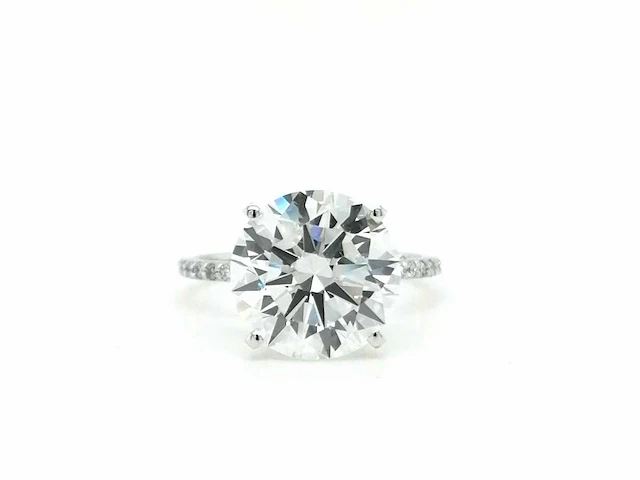 14 krt. wit gouden ring met diamant 6,22 crt. - afbeelding 5 van  12