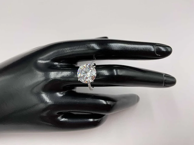 14 krt. wit gouden ring met diamant 6,22 crt. - afbeelding 8 van  12