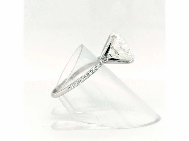 14 krt. wit gouden ring met diamant 6,22 crt. - afbeelding 9 van  12