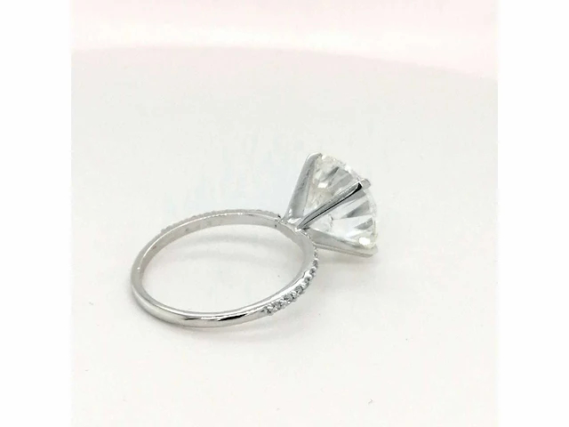 14 krt. wit gouden ring met diamant 6,22 crt. - afbeelding 10 van  12