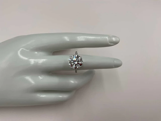 14 krt. wit gouden ring met diamant 6,22 crt. - afbeelding 11 van  12