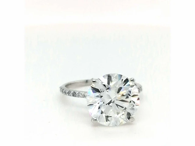 14 krt. wit gouden ring met diamant 6,22 crt. - afbeelding 12 van  12