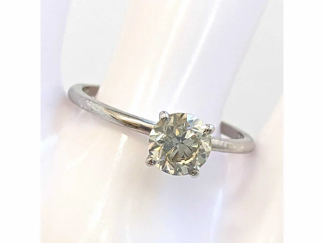 14 krt wit gouden ring met diamant natural gci 1,01 crt - afbeelding 4 van  6