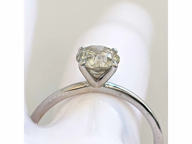 14 krt wit gouden ring met diamant natural gci 1,01 crt - afbeelding 5 van  6