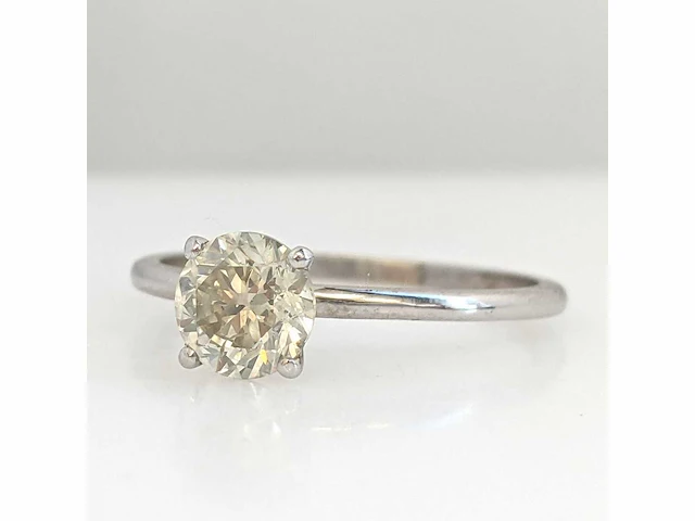 14 krt wit gouden ring met diamant natural gci 1,01 crt - afbeelding 6 van  6