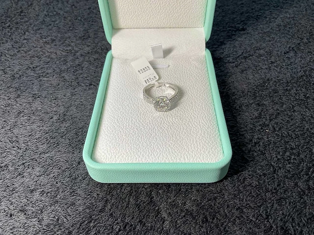 14 krt wit gouden ring met diamanten 3,18 crt - afbeelding 4 van  9