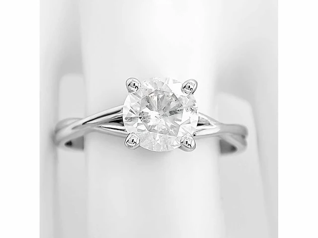 14 krt wit gouden ring met natuurlijke diamant 1,00 crt - afbeelding 3 van  7