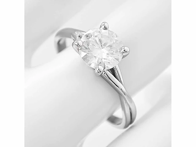 14 krt wit gouden ring met natuurlijke diamant 1,00 crt - afbeelding 4 van  7