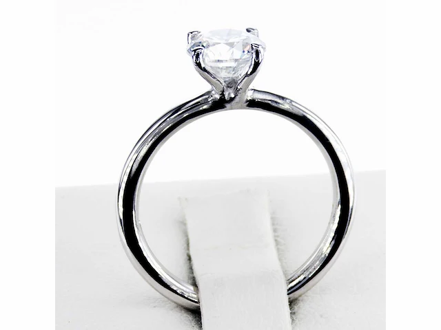 14 krt wit gouden ring met natuurlijke diamant 1,01 crt - afbeelding 7 van  8
