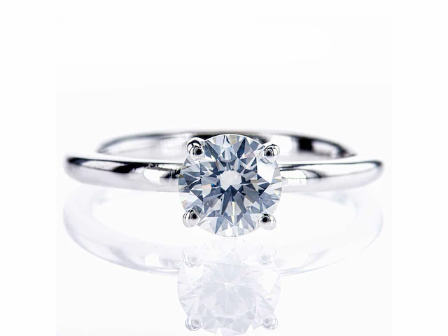14 krt wit gouden ring met natuurlijke diamant 1,01 crt - afbeelding 8 van  8