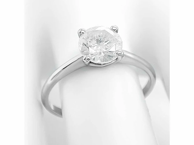 14 krt wit gouden ring met natuurlijke diamant 1,01 crt - afbeelding 3 van  7