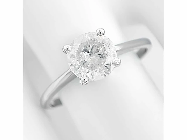 14 krt wit gouden ring met natuurlijke diamant 1,01 crt - afbeelding 4 van  7