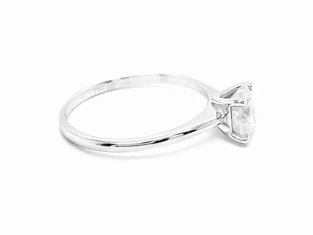 14 krt wit gouden ring met natuurlijke diamant 1,01 crt - afbeelding 7 van  7
