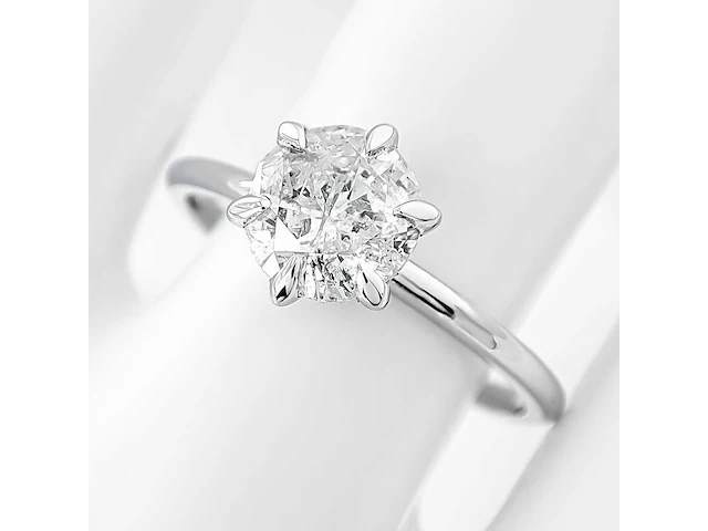 14 krt wit gouden ring met natuurlijke diamant 1,02 crt - afbeelding 1 van  7
