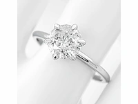 14 krt wit gouden ring met natuurlijke diamant 1,02 crt - afbeelding 1 van  7