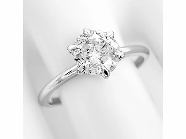14 krt wit gouden ring met natuurlijke diamant 1,02 crt - afbeelding 3 van  7