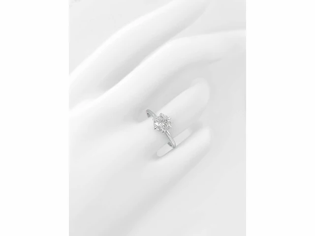 14 krt wit gouden ring met natuurlijke diamant 1,02 crt - afbeelding 5 van  7