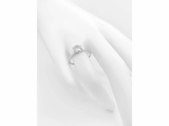 14 krt wit gouden ring met natuurlijke diamant 1,02 crt - afbeelding 6 van  7