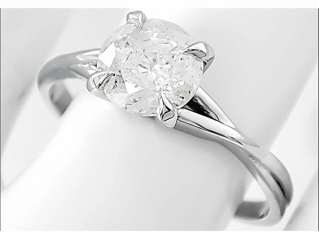 14 krt wit gouden ring met natuurlijke diamant 1,03 crt - afbeelding 1 van  8