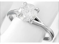 14 krt wit gouden ring met natuurlijke diamant 1,03 crt - afbeelding 1 van  8