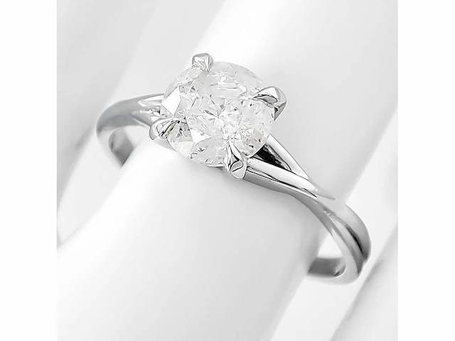 14 krt wit gouden ring met natuurlijke diamant 1,03 crt - afbeelding 4 van  8