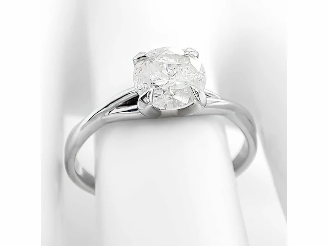14 krt wit gouden ring met natuurlijke diamant 1,03 crt - afbeelding 5 van  8