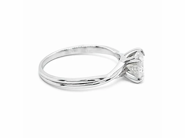 14 krt wit gouden ring met natuurlijke diamant 1,03 crt - afbeelding 7 van  8