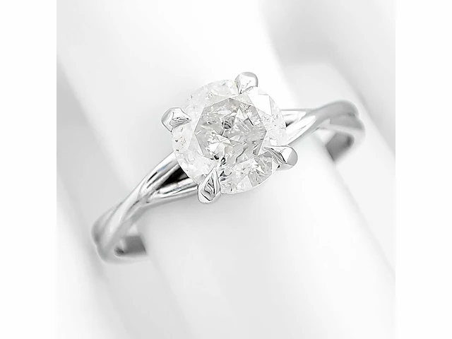 14 krt wit gouden ring met natuurlijke diamant 1,03 crt - afbeelding 3 van  8