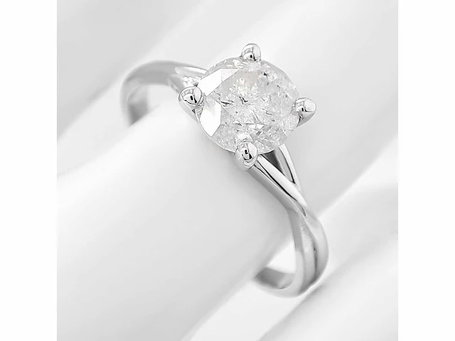 14 krt wit gouden ring met natuurlijke diamant 1,04 crt - afbeelding 1 van  6