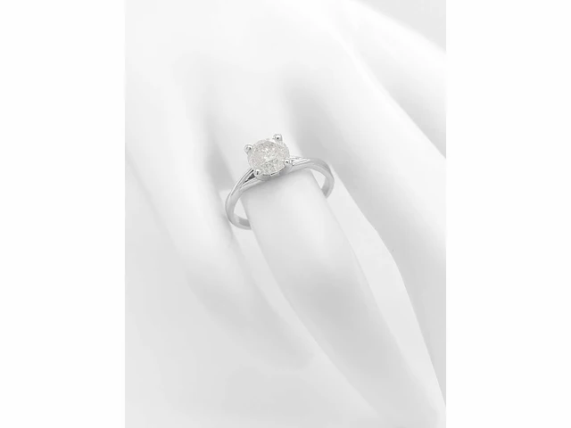14 krt wit gouden ring met natuurlijke diamant 1,04 crt - afbeelding 5 van  6