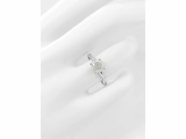 14 krt wit gouden ring met natuurlijke diamant 1,04 crt - afbeelding 6 van  6