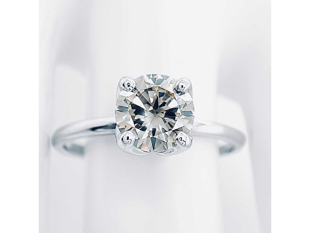 14 krt wit gouden ring met natuurlijke diamant 1,04 crt - afbeelding 2 van  6