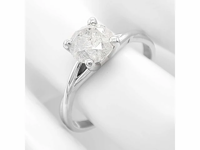 14 krt wit gouden ring met natuurlijke diamant 1,23 crt - afbeelding 4 van  5