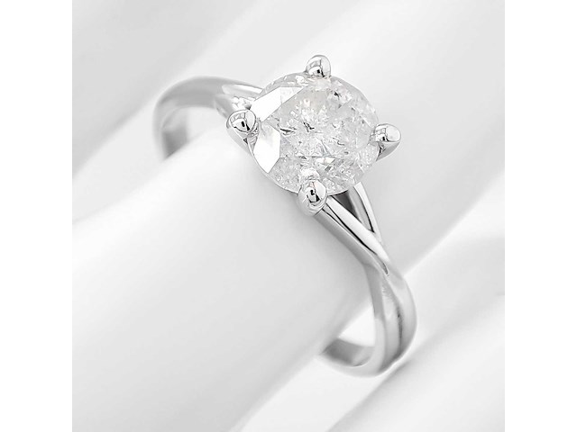14 krt wit gouden ring met natuurlijke diamant 1,23 crt - afbeelding 1 van  5