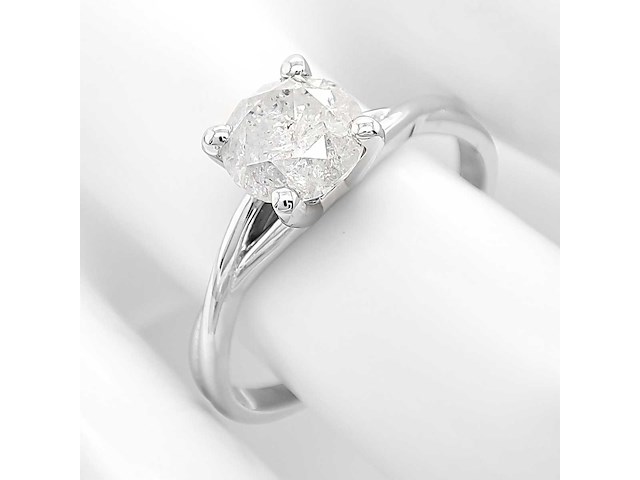 14 krt wit gouden ring met natuurlijke diamant 1,23 crt - afbeelding 4 van  5