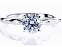 14 krt wit gouden ring met natuurlijke diamant 1,48 crt - afbeelding 1 van  5