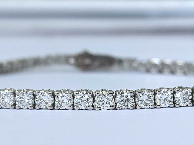 14 krt wit gouden tennis armband met diamant 1,94 crt - afbeelding 1 van  12