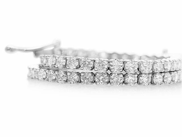 14 krt. wit gouden tennis armband met diamant 3,12 crt. - afbeelding 1 van  8
