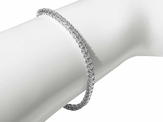 14 krt. wit gouden tennis armband met diamant 3,12 crt. - afbeelding 3 van  8