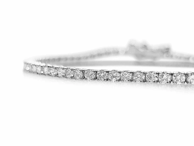14 krt. wit gouden tennis armband met diamant 3,12 crt. - afbeelding 4 van  8