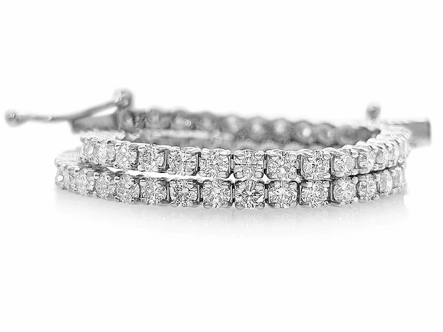 14 krt. wit gouden tennis armband met diamant 3,12 crt. - afbeelding 5 van  8