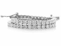 14 krt. wit gouden tennis armband met diamant 3,12 crt. - afbeelding 5 van  8