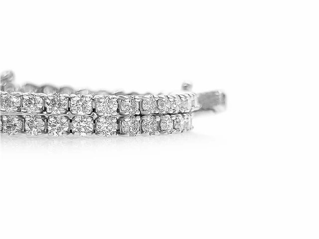 14 krt. wit gouden tennis armband met diamant 3,12 crt. - afbeelding 7 van  8