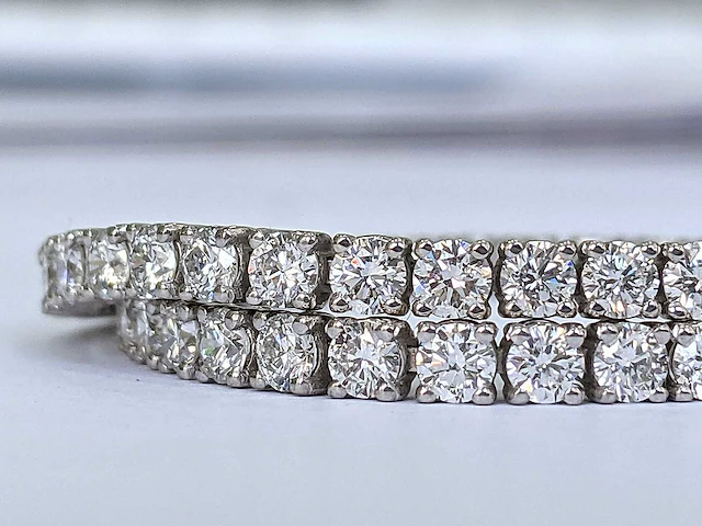 14 krt wit gouden tennis armband met diamant 5,00 crt - afbeelding 3 van  6