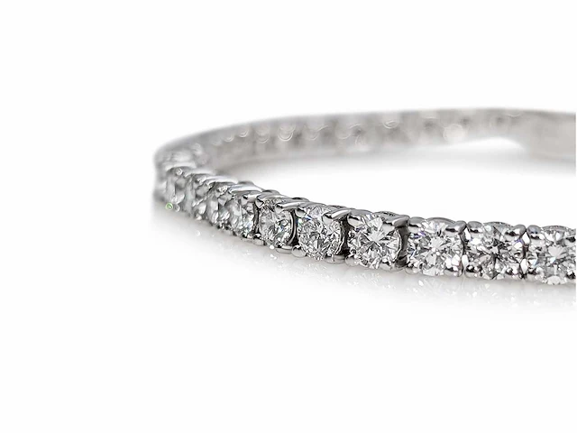 14 krt. wit gouden tennis armband met diamant 5,83 crt. - afbeelding 4 van  5
